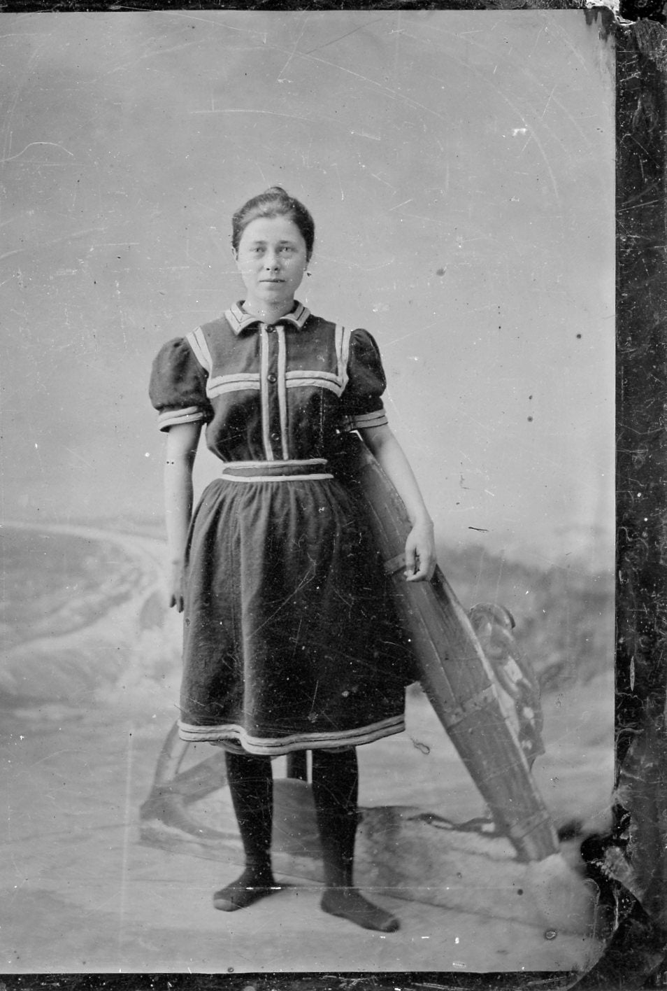 Tintype - Woman in Bathing Suit